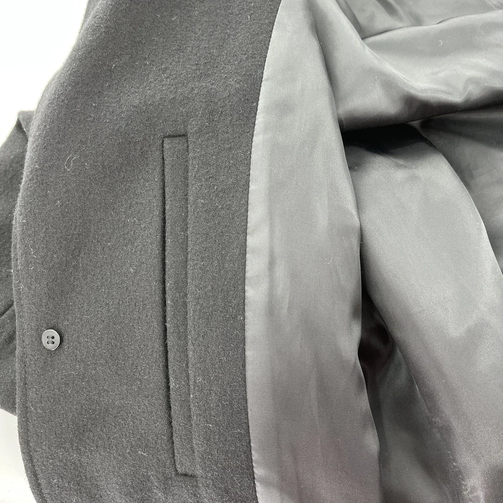 Cole Haan Men's Wool Blend Single Breasted Classic Coat Black Size Small